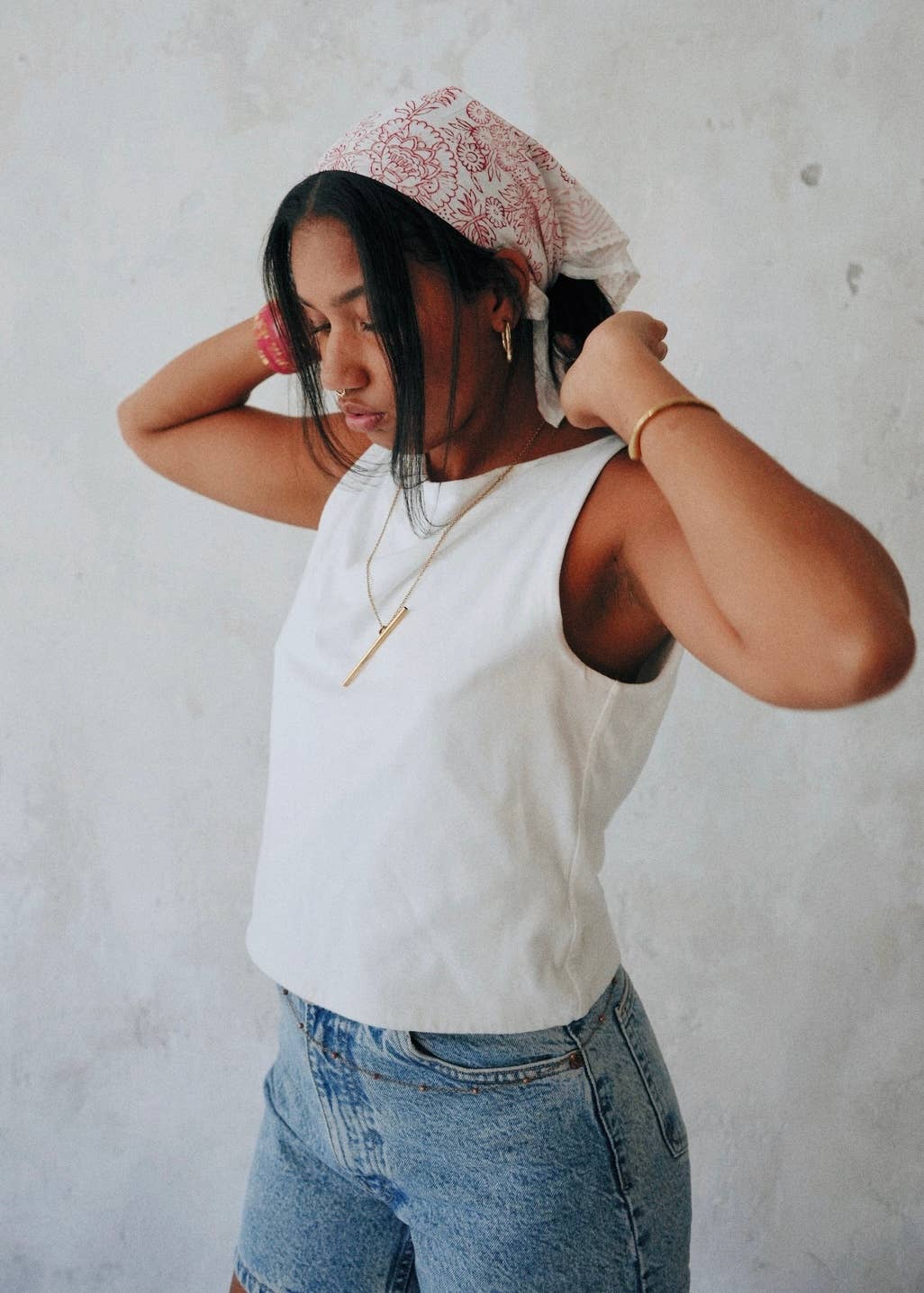 Sketch Book - Hand Block Printed Cotton Bandana (KK1533)