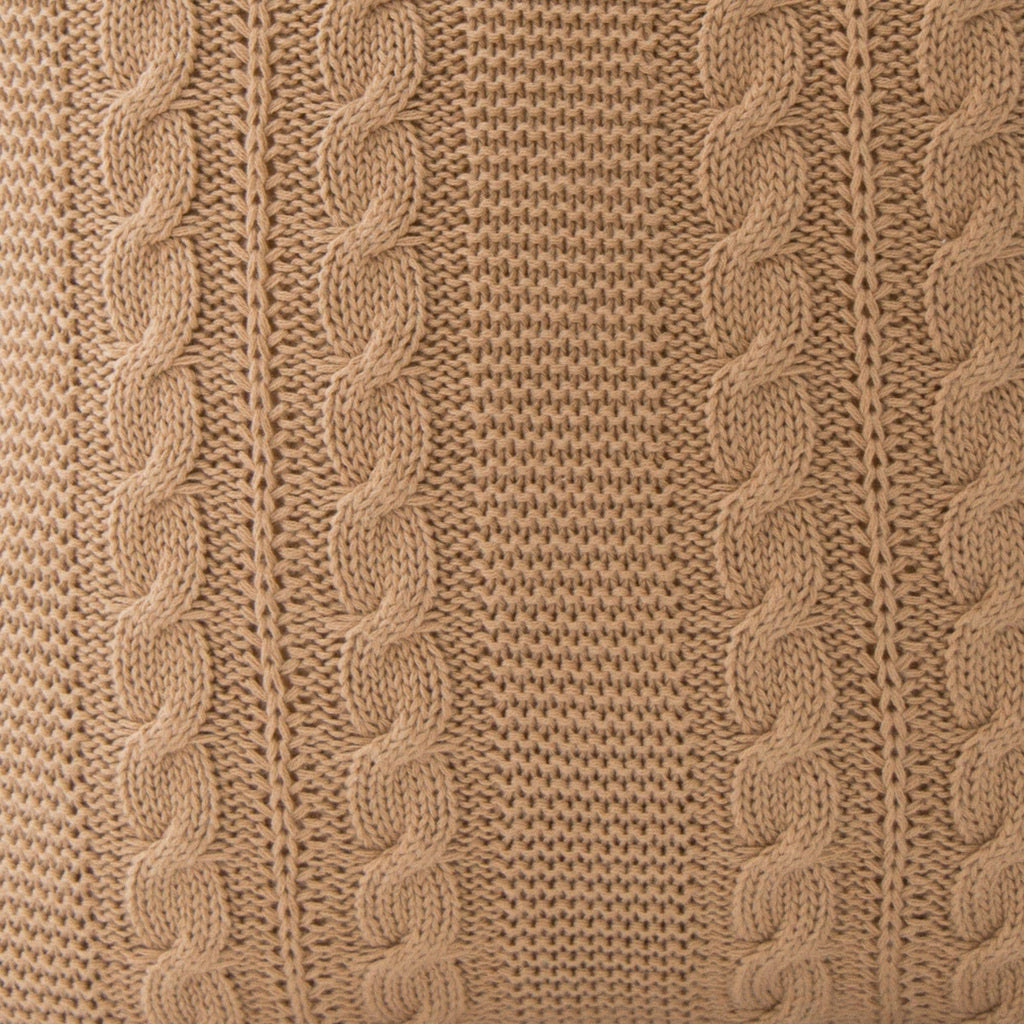 Luna Cable Knit Cotton Pillow Cover – Soft, Textured
