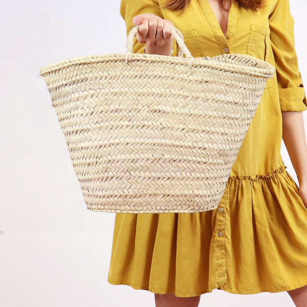French basket, Straw tote bag, Grocery bag, woven bag