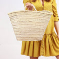 French basket, Straw tote bag, Grocery bag, woven bag