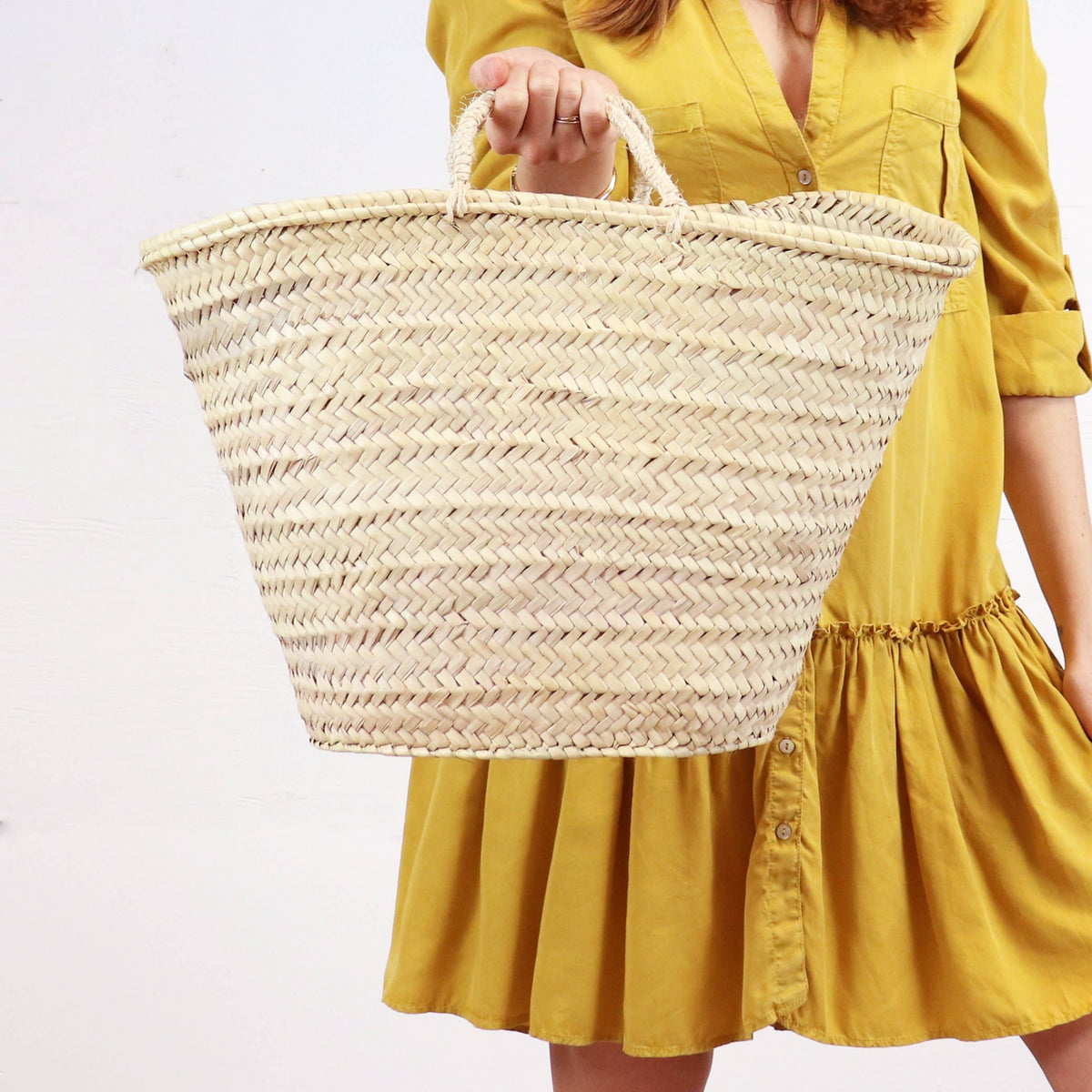French basket, Straw tote bag, Grocery bag, woven bag