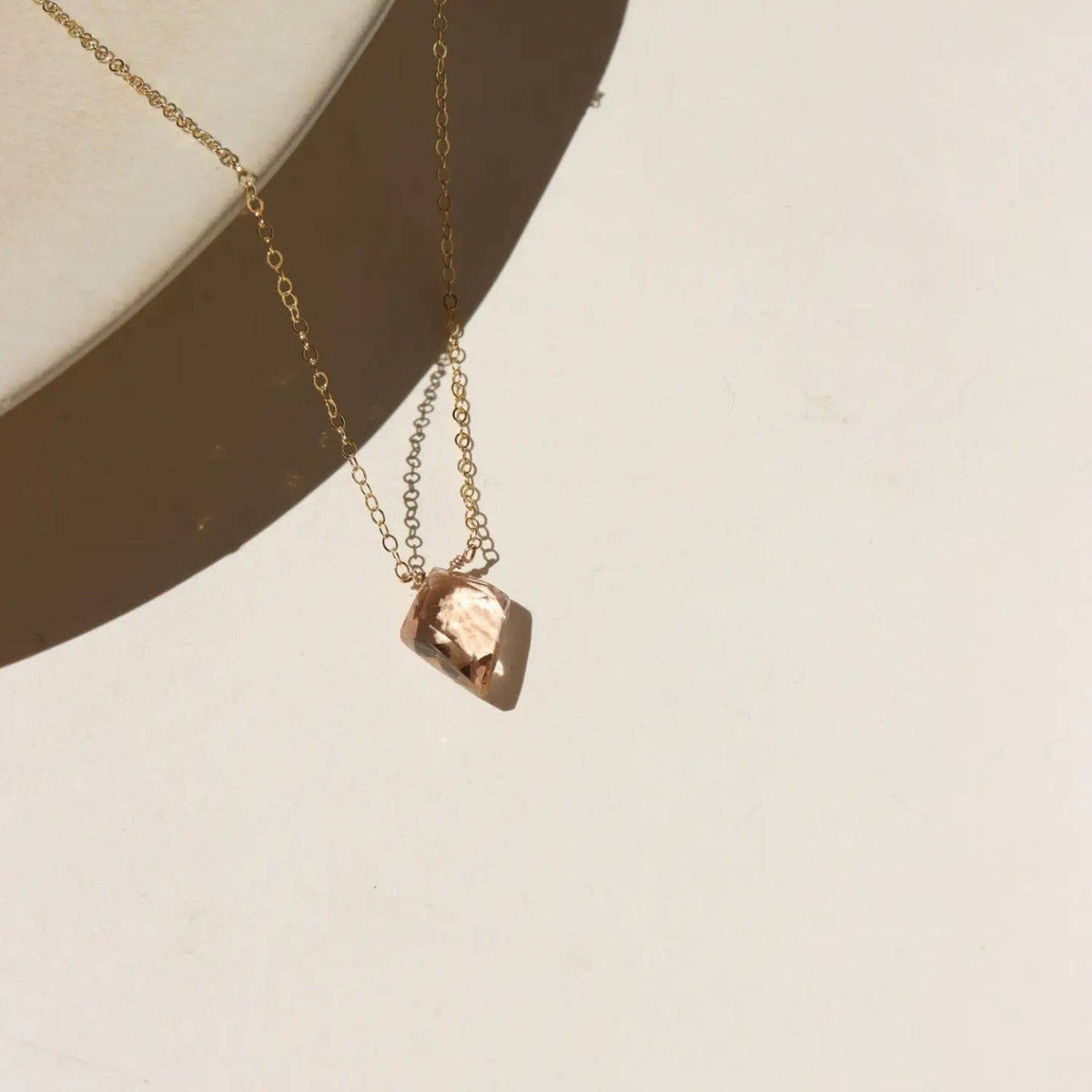 Champagne Quartz Necklace I Gemstone Pendant Necklace