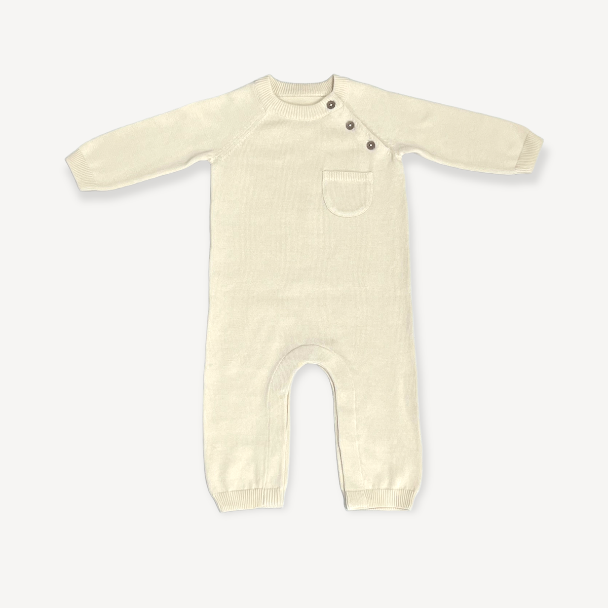 Milan Side Button & Pocket Knit Baby Jumpsuit (Organic)