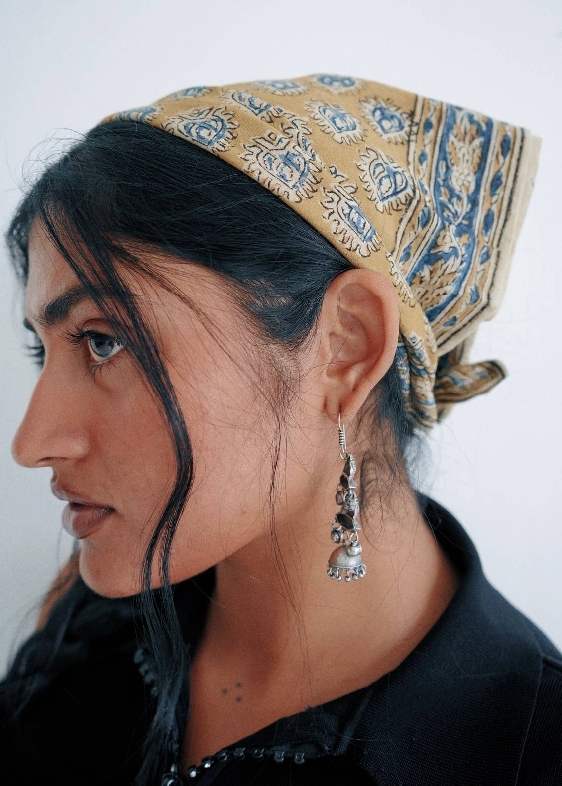 Diya Mustard - Kalamkari Cotton Bandana