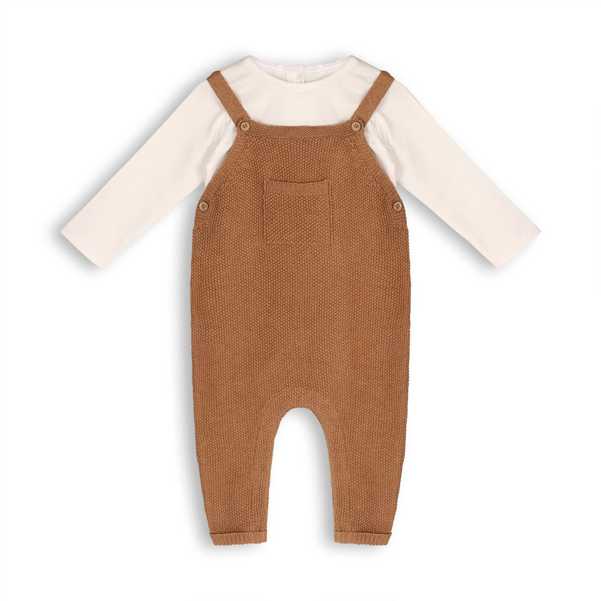 Chunky Sweater Knit Pocket Baby Overall & Bodysuit (Organic)