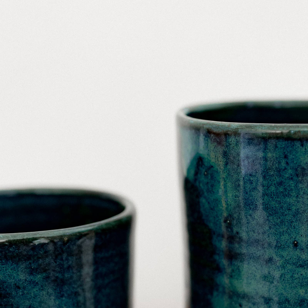 Handmade dark blue blue coffee tea cup