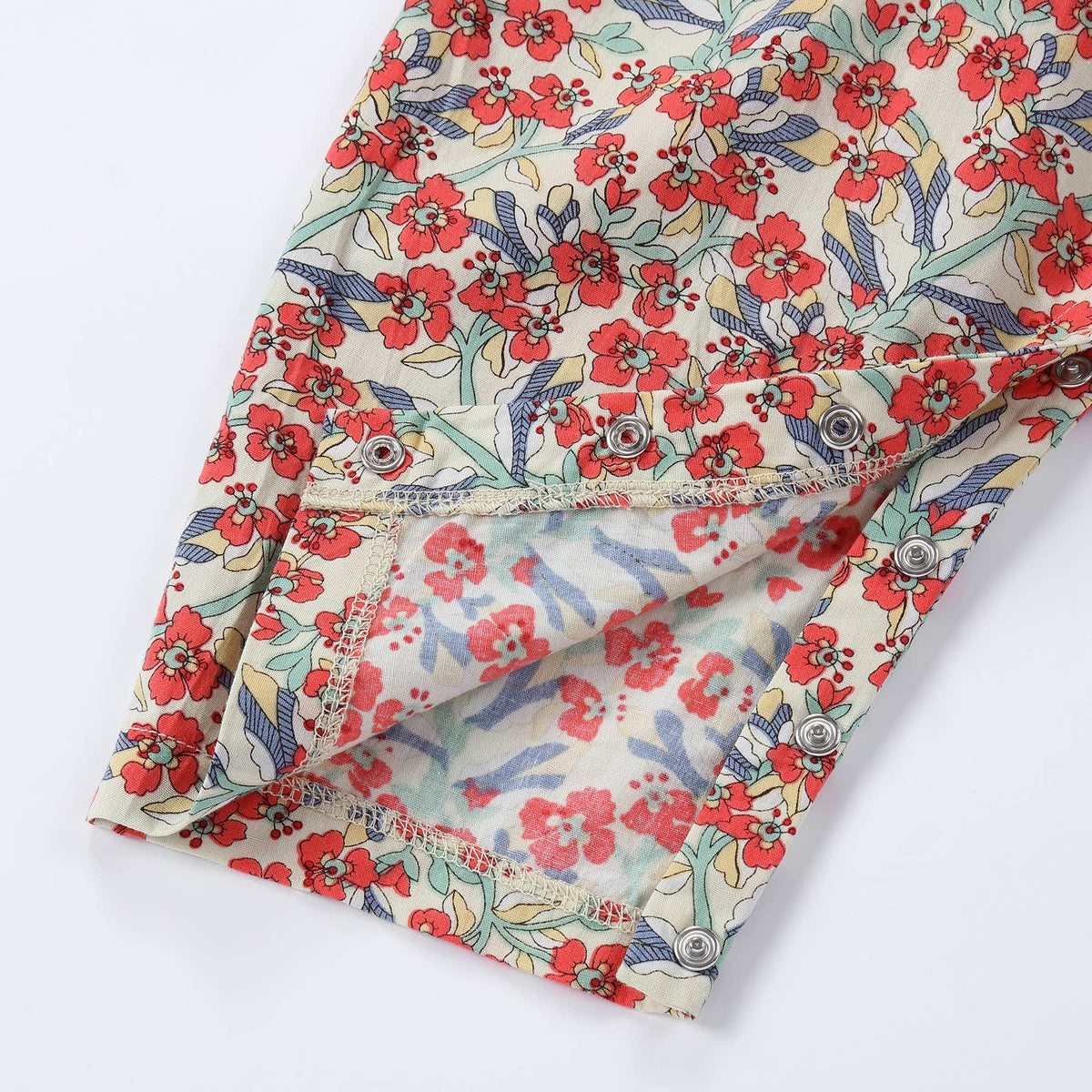 Organic Cotton 
Frilled Romper- Poppy
