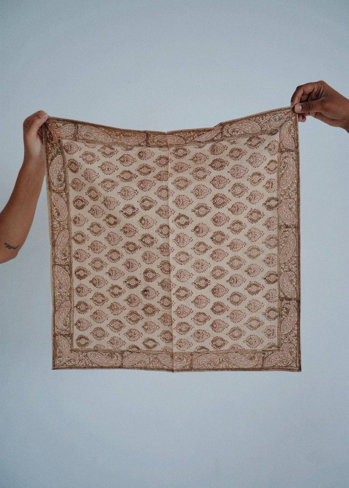 Terracotta Medallion - Kalamkari Cotton Bandana