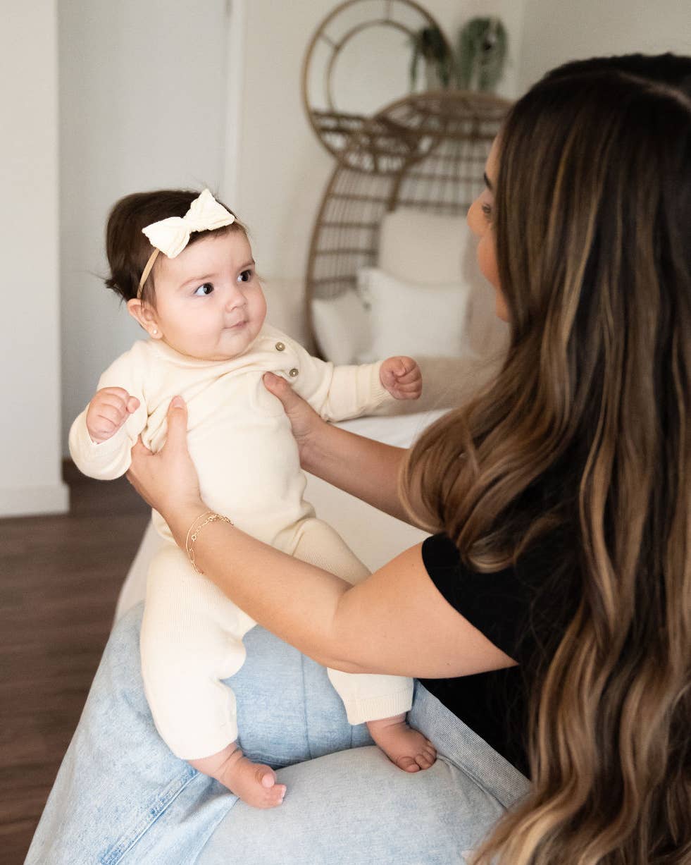 Milan Side Button & Pocket Knit Baby Jumpsuit (Organic)