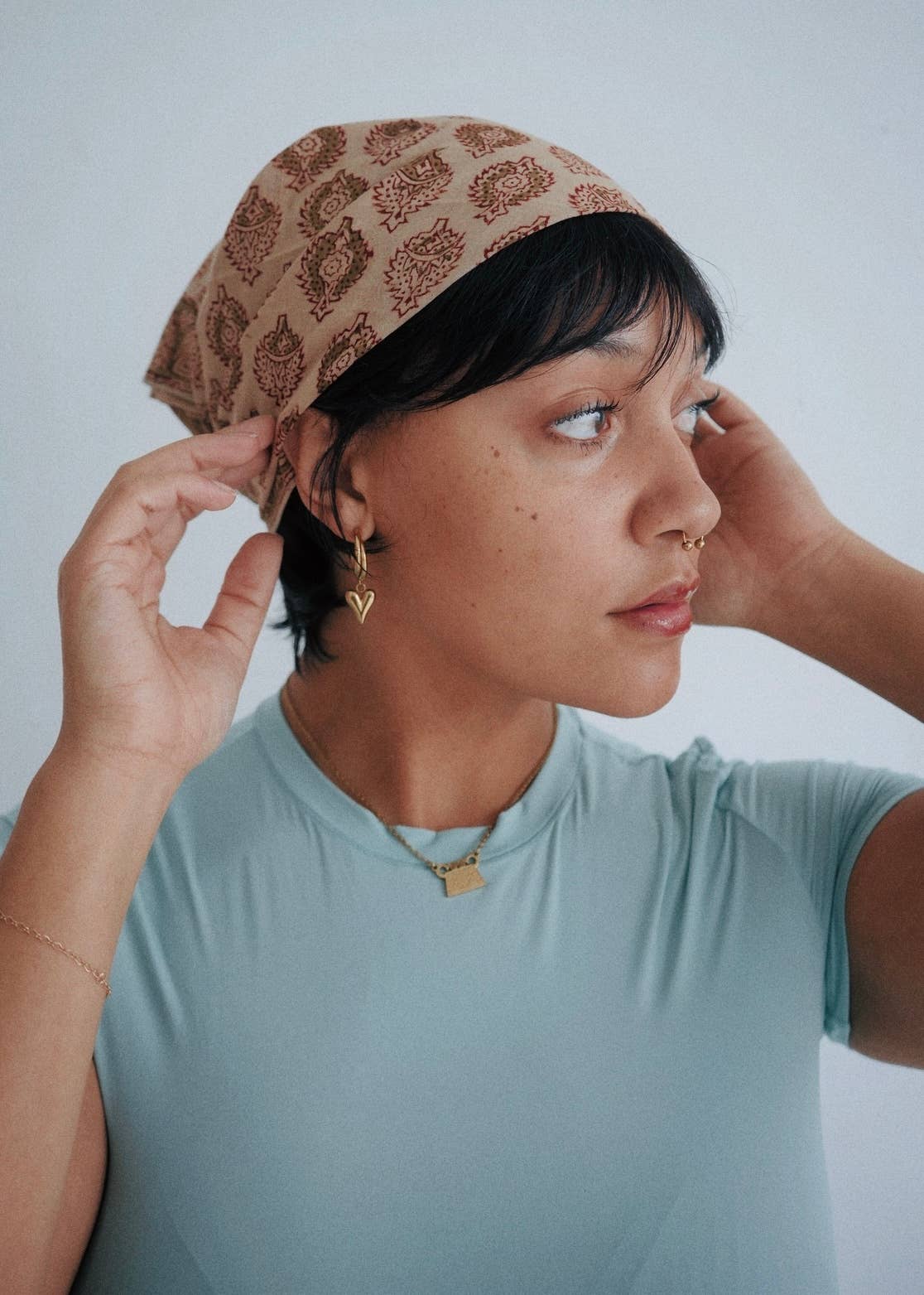 Terracotta Medallion - Kalamkari Cotton Bandana