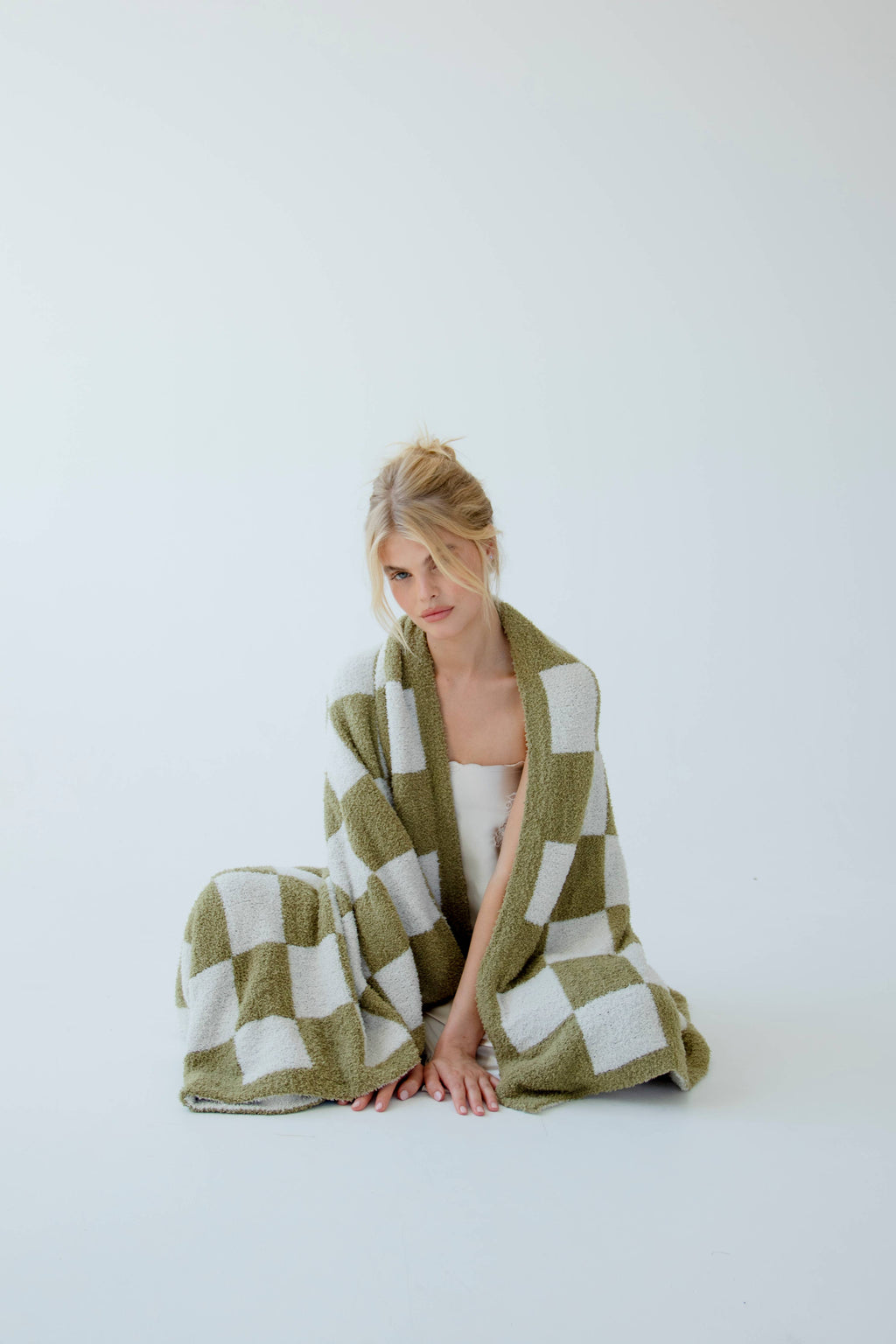 The Teddy Throw - Khaki Check