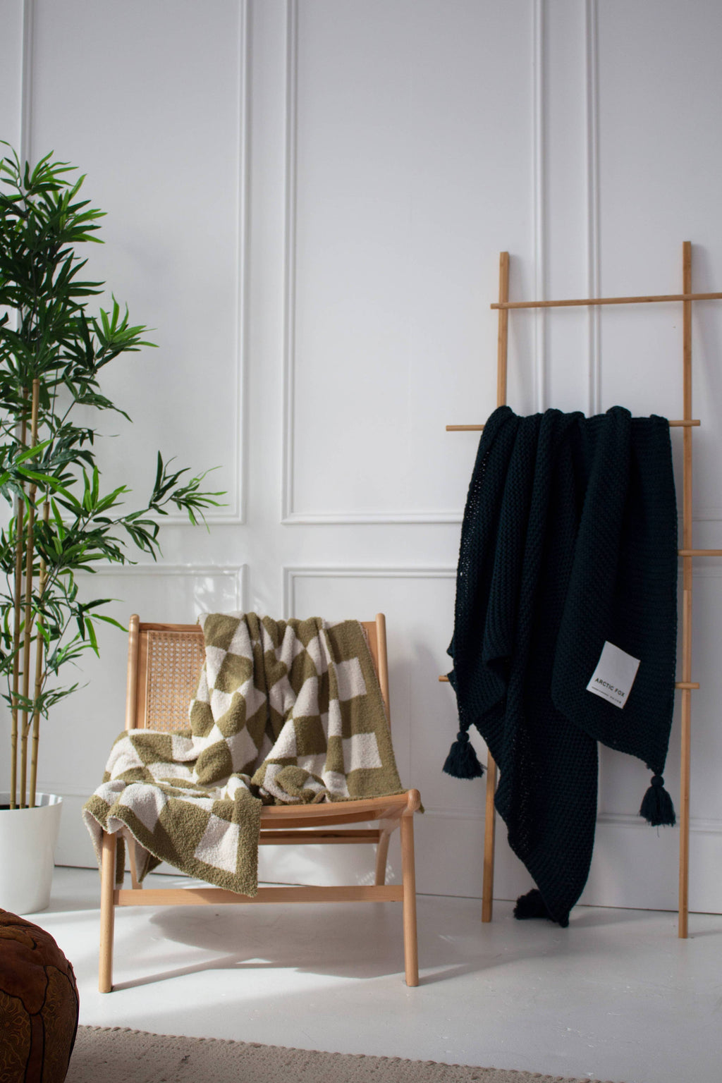 The Teddy Throw - Khaki Check