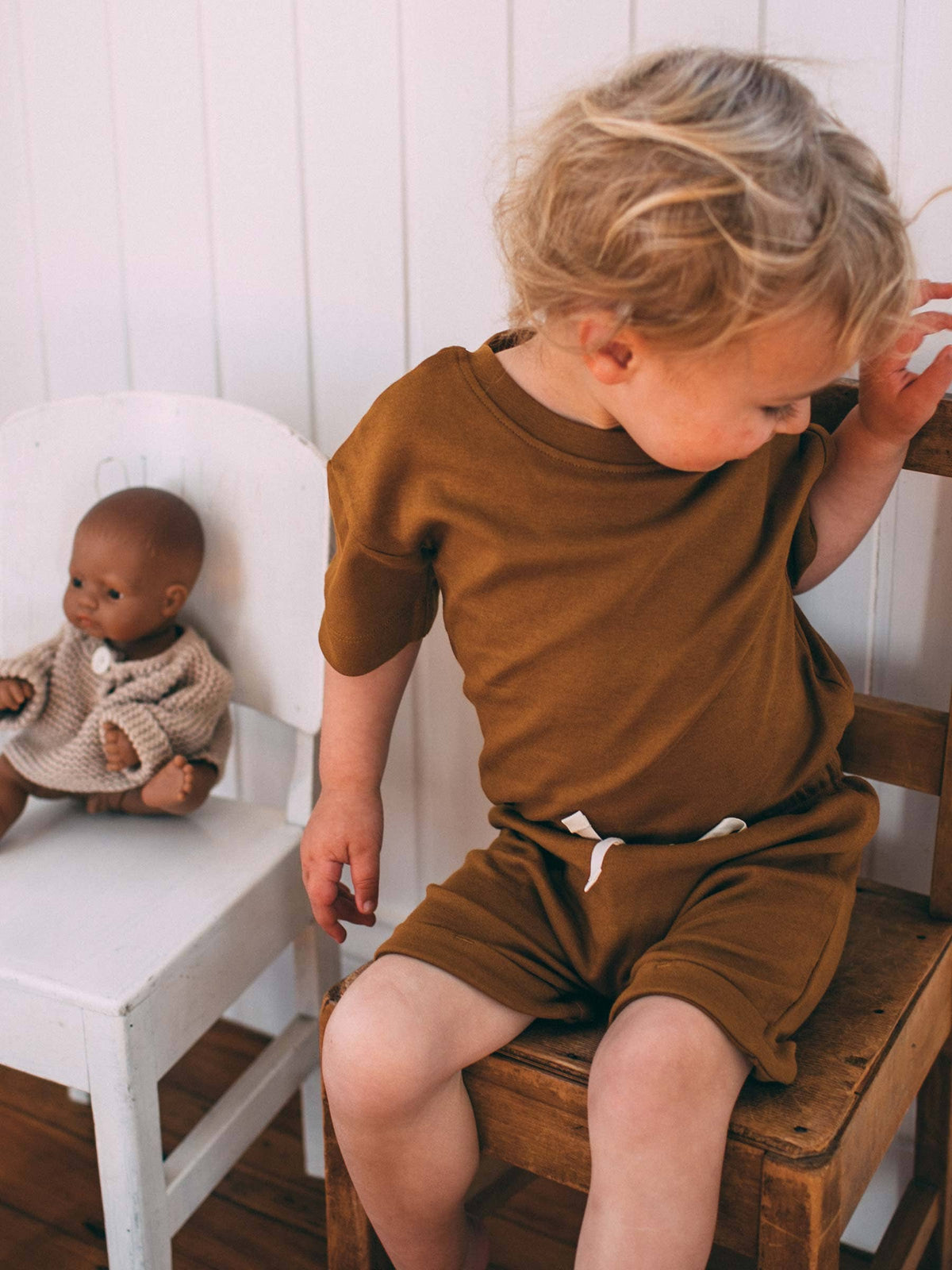 Drawstring Shorts - Ochre | Organic